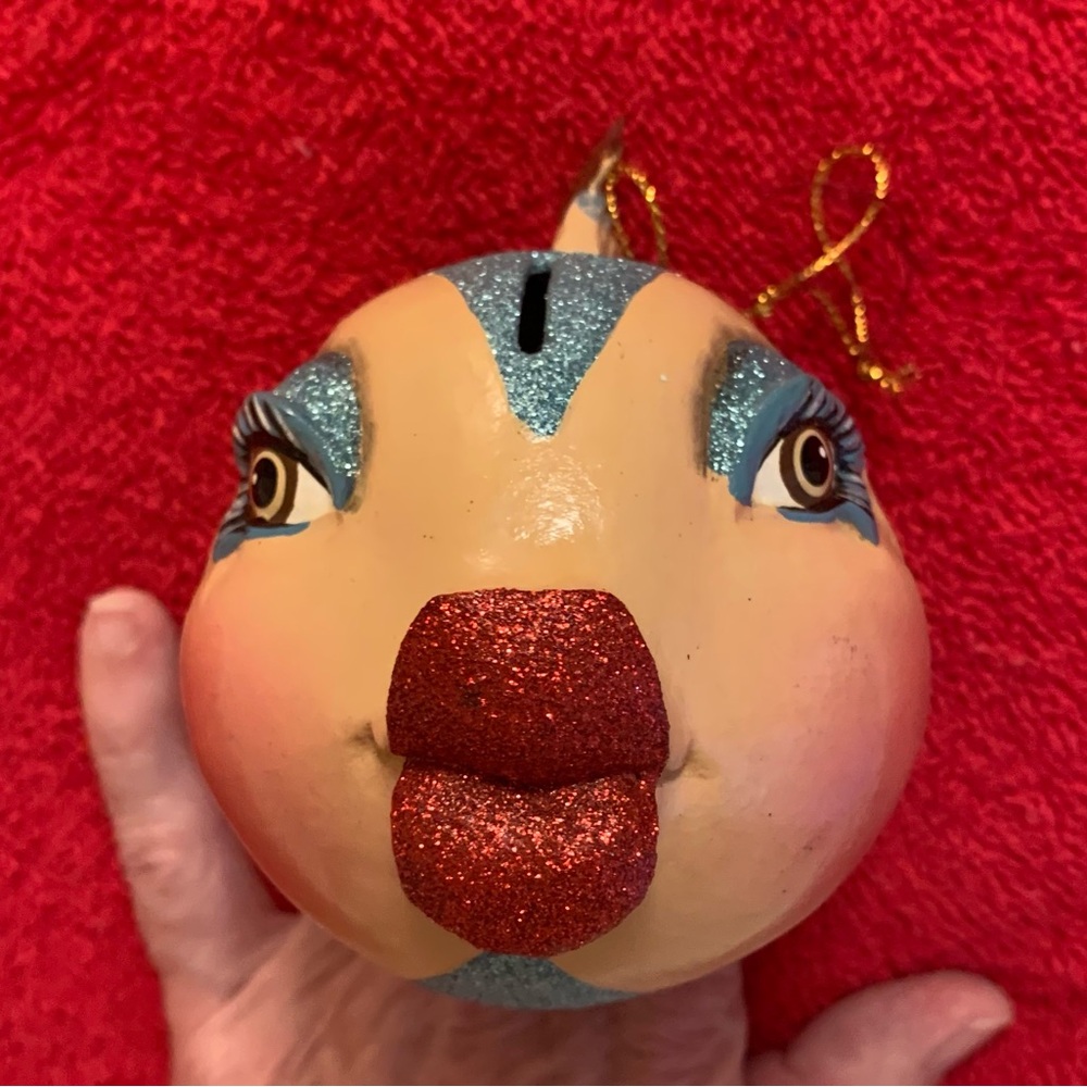 Christmas Katherine's Collection Kissing Fish Ornament also Coin Bank